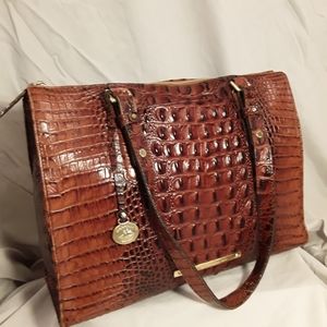 Brahmin crocs embossed purse